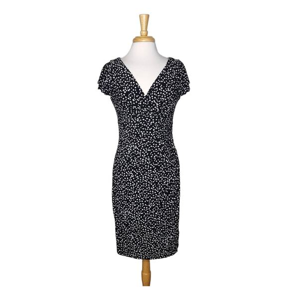 Lauren Ralph Lauren Polka Dot Print Sheath Dress Size 8 - Picture 1 of 8